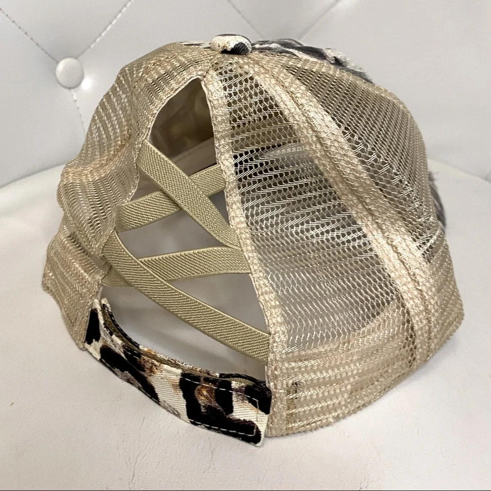 NWOT Leopard Mesh Baseball Cap/Hat Strappy Back